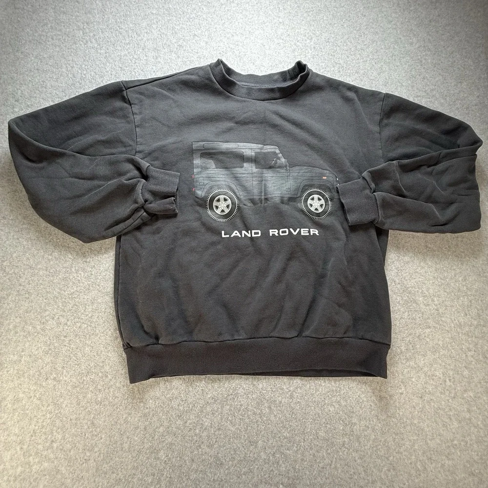 Pacsun Land Rover‎ Crewneck Black Sweatshirt Unisex S Boxy Fit